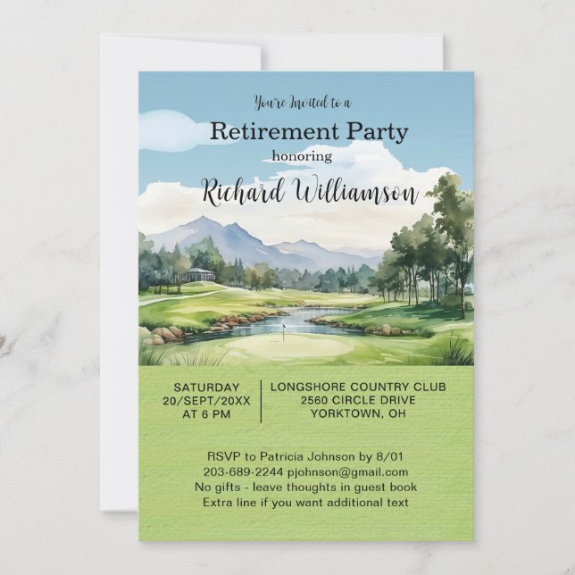 Convite Retirement Party Golf Theme Invitation (Frente)