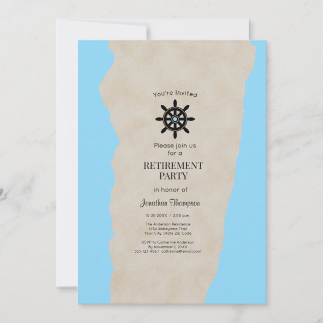 Convite Retirement Party Nautical Custom Invitation (Frente)