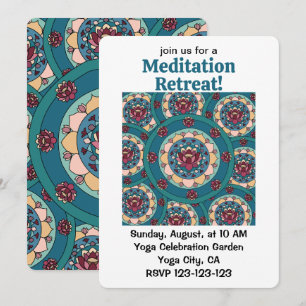 Convite Retiro de Meditação Flor de Lótus Mandala