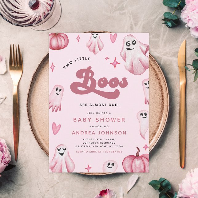 Convite Retrair Dois Pequenos Chás de fraldas Ghost Girl (Criador carregado)