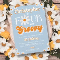 Retrair Quatro Meninos De Groovy 4º Aniversário