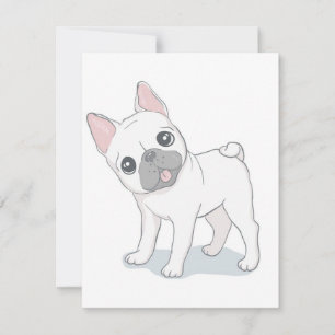 Convite Retrato de Cachorro Francês Fofo   Amante de Cacho