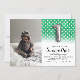 Convite Retrato de primeiro aniversario com brilho