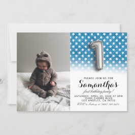 Convite Retrato de primeiro aniversario com brilho