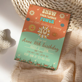 Convite retrato do estilo de groovy boêmico do 10.º aniver