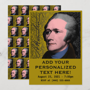 Convite Retrato Pop Art de Alexander Hamilton