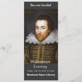 Convite Retrato vitalício de Shakespeare