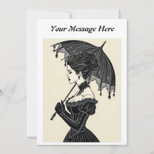 Convite Retrato vitoriano gótico