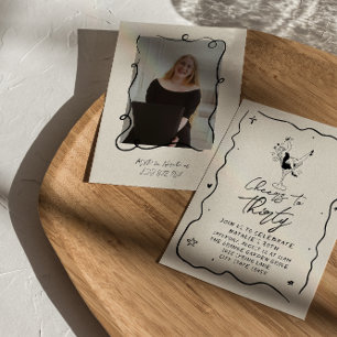 Convite Retrô 30 aqueia 30 fotos de Festa de aniversário