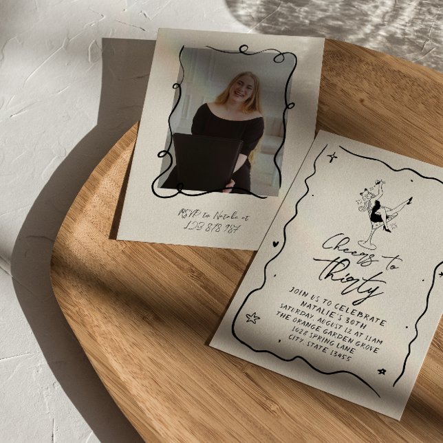 Convite Retrô 30 aqueia 30 fotos de Festa de aniversário (Criador carregado)