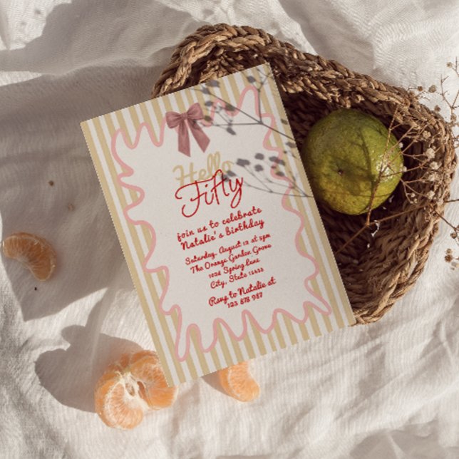 Convite Retro 50ª Arco Pintado Alô 50 Aniversário (Criador carregado)