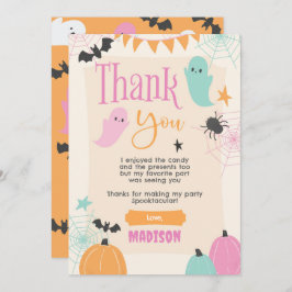 Convite Retro 50s Halloween Party Thank You Card