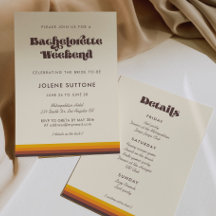 Retro 60s cores de vintagem Bachelorette Weekend