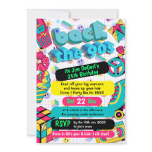 Retro 90s Funky Neon Glow Disco Aniversário