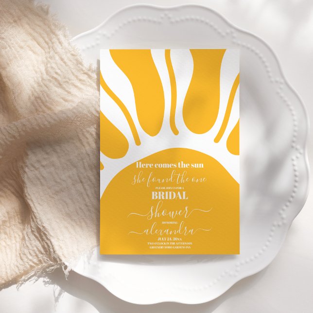 Convite Retro Amarelo vem o Chá de panela do Sol (Criador carregado)