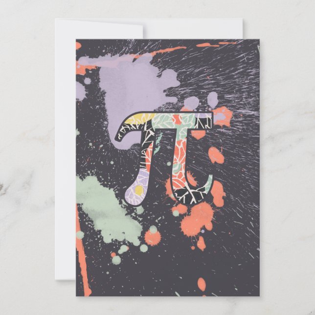 Convite Retrô Artístico - Dia Pi (Frente)