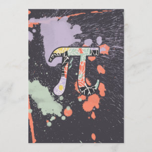 Convite Retrô Artístico - Dia Pi