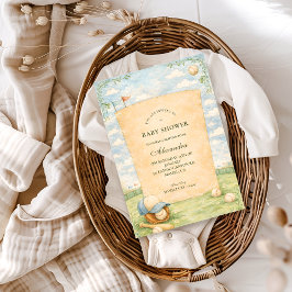 Convite Retro Baseball Field Baby Shower