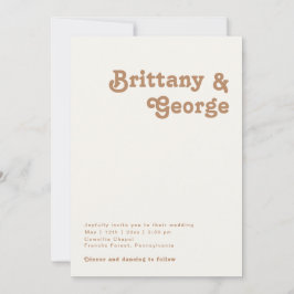 Convite Retro Beach | Ivory All In One Wedding