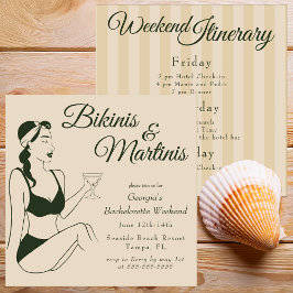 Convite Retro Bikinis & Martinis Bachelorette