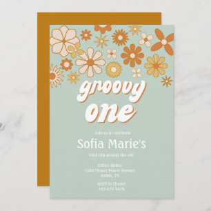 Convite Retro Boho Groovy One Boho First Birthday Invitati