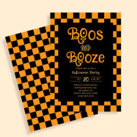 Retro Boos E Bebidas Alcoólicas Halloween Xadrez L