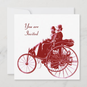 Convite RETRO CARROS 2 , RESTAURAÇÃO AUTOMÁTICA , vermelho