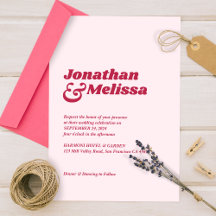 Retro Chic Negrito Viva Magenta Rosa Fazemos Casam