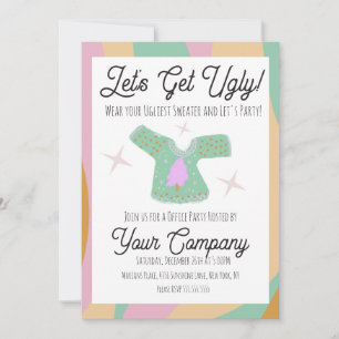 Convite Retro Christmas Party Ugly Sweater Event