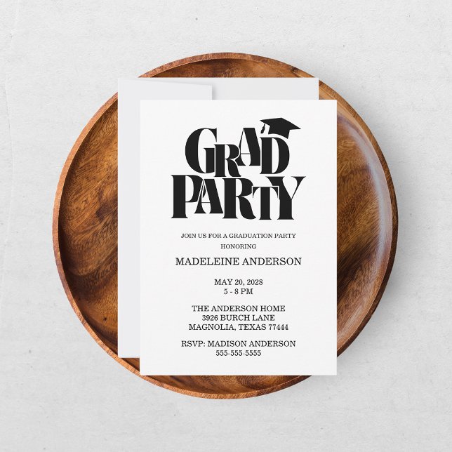 Convite Retro Class of Congrats Graduation Photo (Criador carregado)