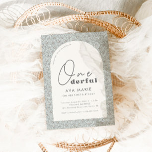 Convite Retro Daisy Girls Mint primeiro aniversario