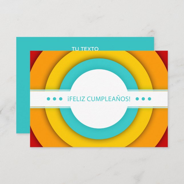 Convite Retro de cumpleanos Feliz (Frente/Verso)