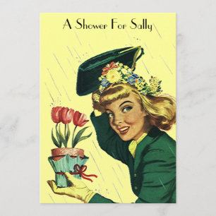 Convite retro do anúncio do partido de chá