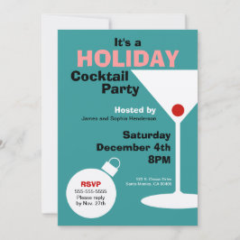 Convite retro do cocktail do feriado