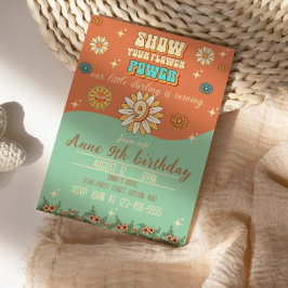 Convite Retro do estilo de groovas boêmicas do 9º aniversá