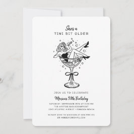 Convite Retro Ela é um Tini Bit Older Aniversário