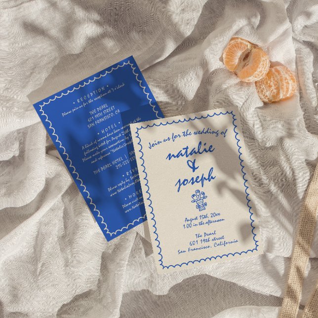 Convite Retrô Escrito Escrito Único Tudo Em Um Casamento (Criador carregado)