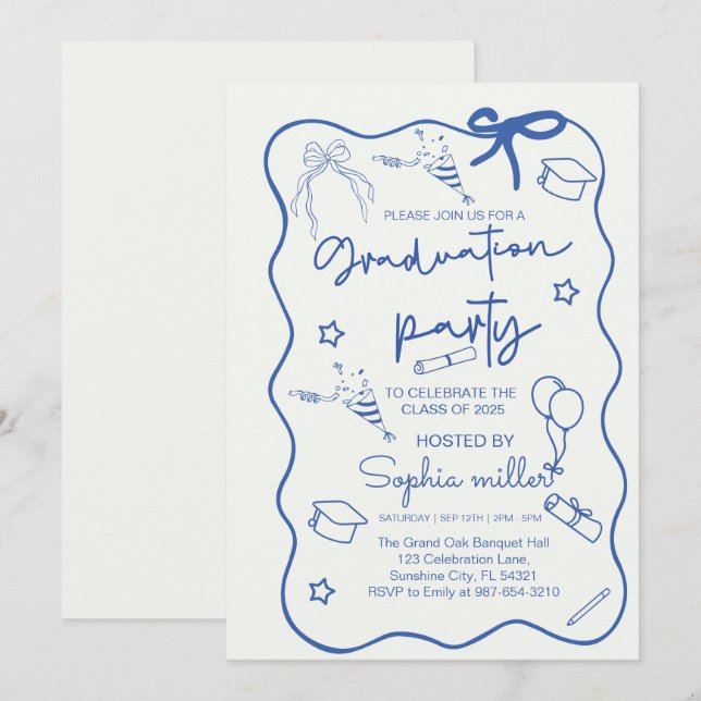 Convite Retro Festa de Graduação Turma de 2025, Ca (Frente/Verso)