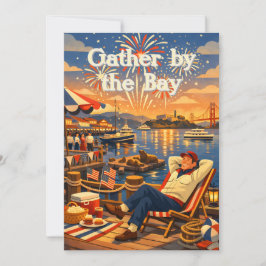 Convite Retro Fisherman’s Wharf Fireworks Celebration