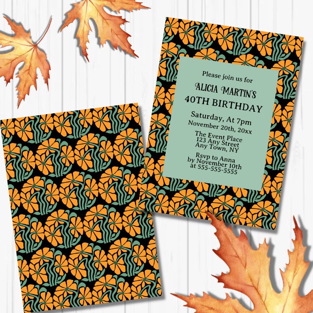 Convite Retro Funky Groovy Daisy Flower Birthday (Criador carregado)