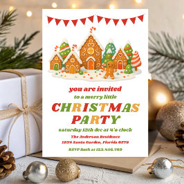 Convite Retro Gingerbread Editable Christmas Party