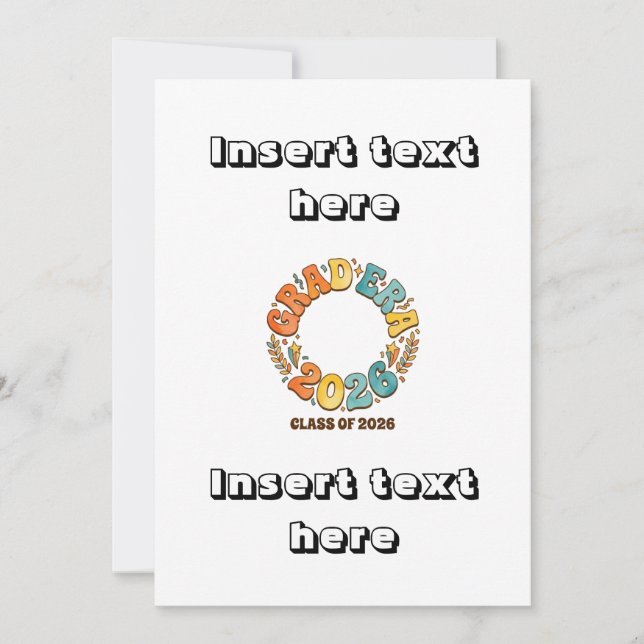 Convite Retro Grad Class of 2026 Groovy Graduation Party (Frente)
