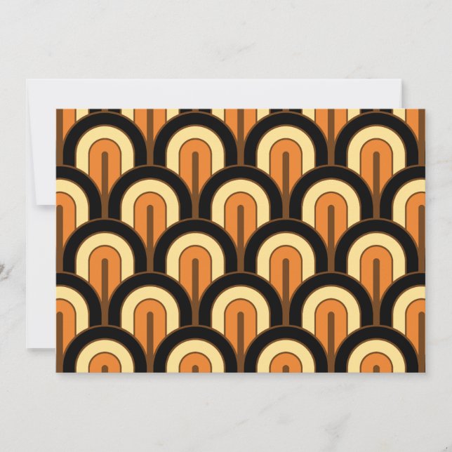 Convite Retro Gradated Geometric Fan Pattern (Frente)