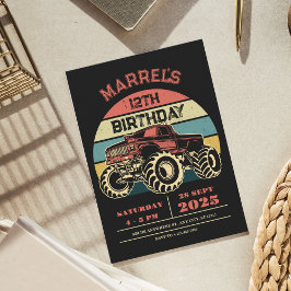 Convite Retro grande aniversário de caminhão