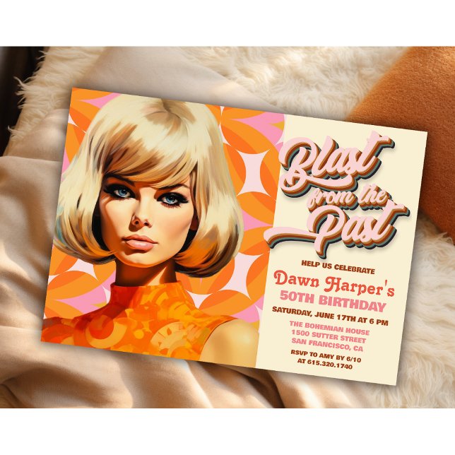 Convite Retro Groovy 60s 70s (Criador carregado)