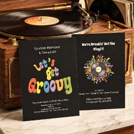 Convite Retro Groovy 60th Birthday Invitation