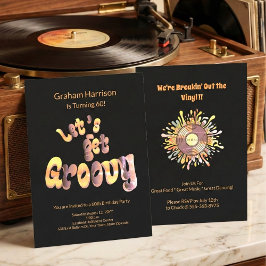 Convite Retro Groovy 60th Birthday Invitation
