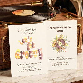 Convite Retro Groovy 60th Birthday Invitation
