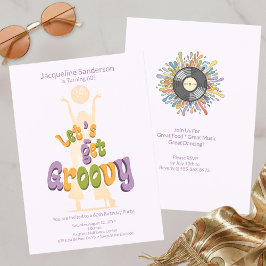 Convite Retro Groovy 60th Birthday Invitation