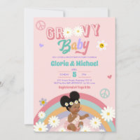 Retro Groovy Afro Girl Invitation